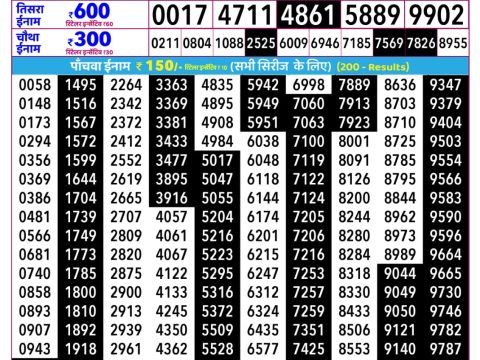 Everest Result Today Dear Lottery Chart