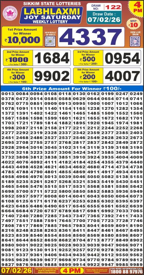 Everest Result Today Dear Lottery Chart