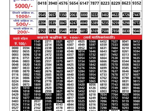 Everest Result Today Dear Lottery Chart
