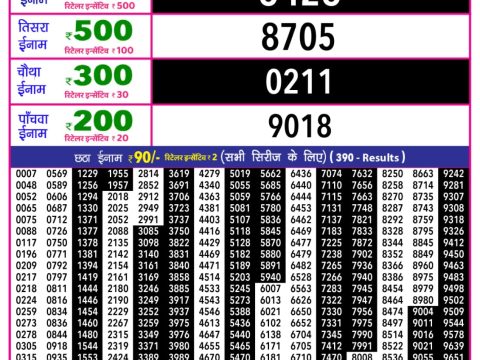 Everest Result Today Dear Lottery Chart
