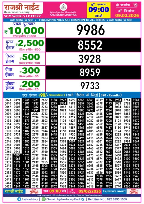 Everest Result Today Dear Lottery Chart