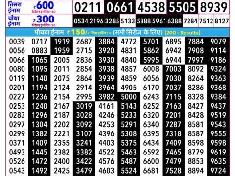 Everest Result Today Dear Lottery Chart