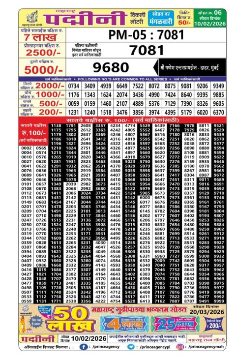 Everest Result Today Dear Lottery Chart
