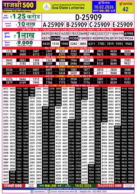 Everest Result Today Dear Lottery Chart
