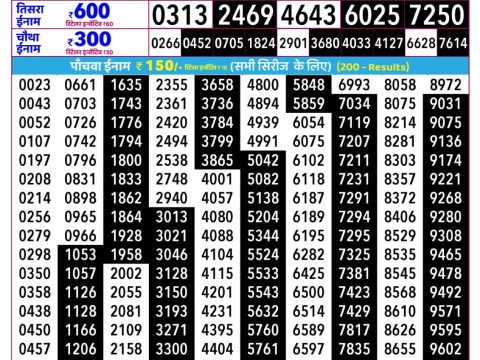 Everest Result Today Dear Lottery Chart