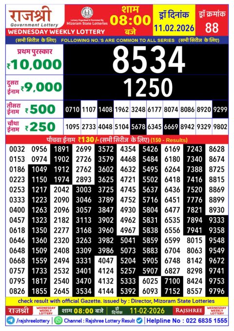 Everest Result Today Dear Lottery Chart