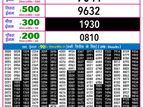 Everest Result Today Dear Lottery Chart