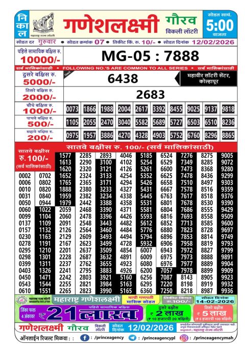 Everest Result Today Dear Lottery Chart