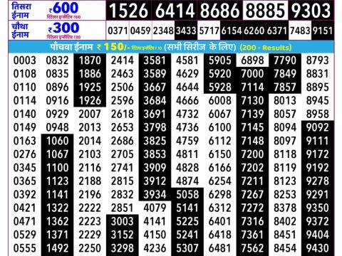 Everest Result Today Dear Lottery Chart
