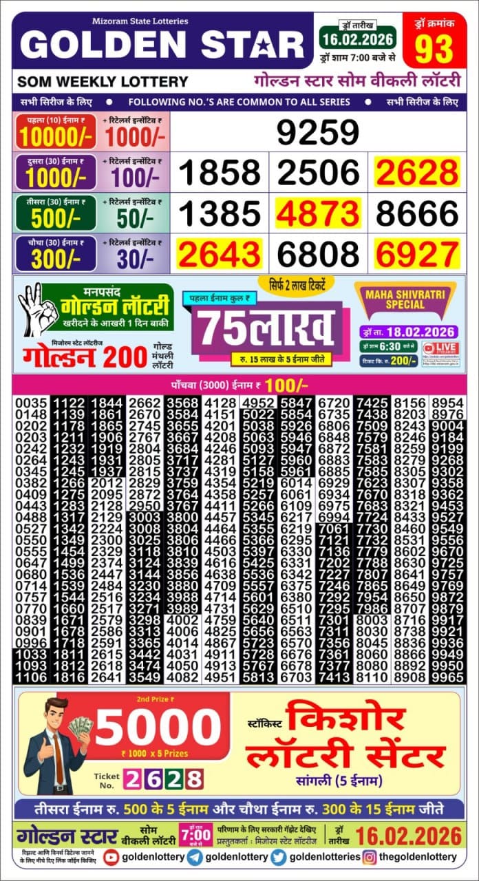 Everest Result Today Dear Lottery Chart