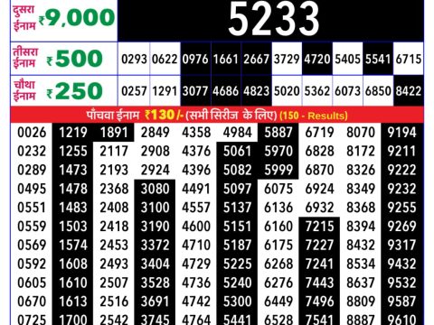 Everest Result Today Dear Lottery Chart