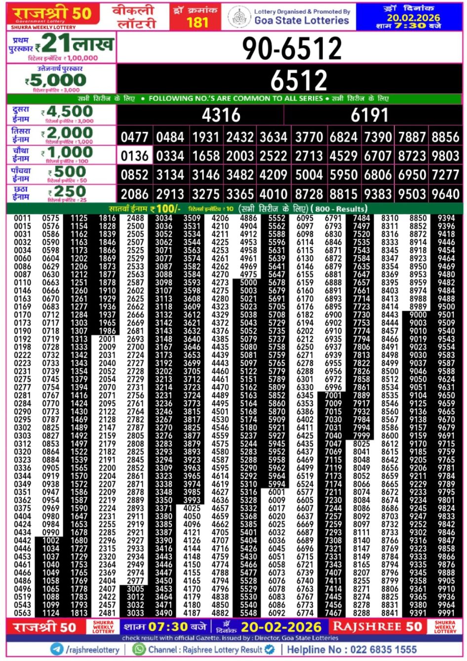 Everest Result Today Dear Lottery Chart