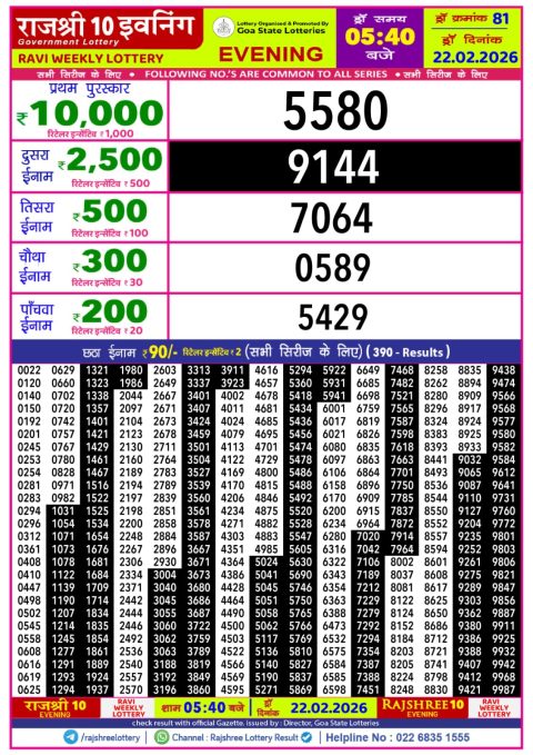 Everest Result Today Dear Lottery Chart