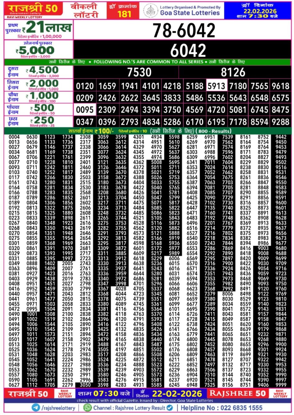 Everest Result Today Dear Lottery Chart