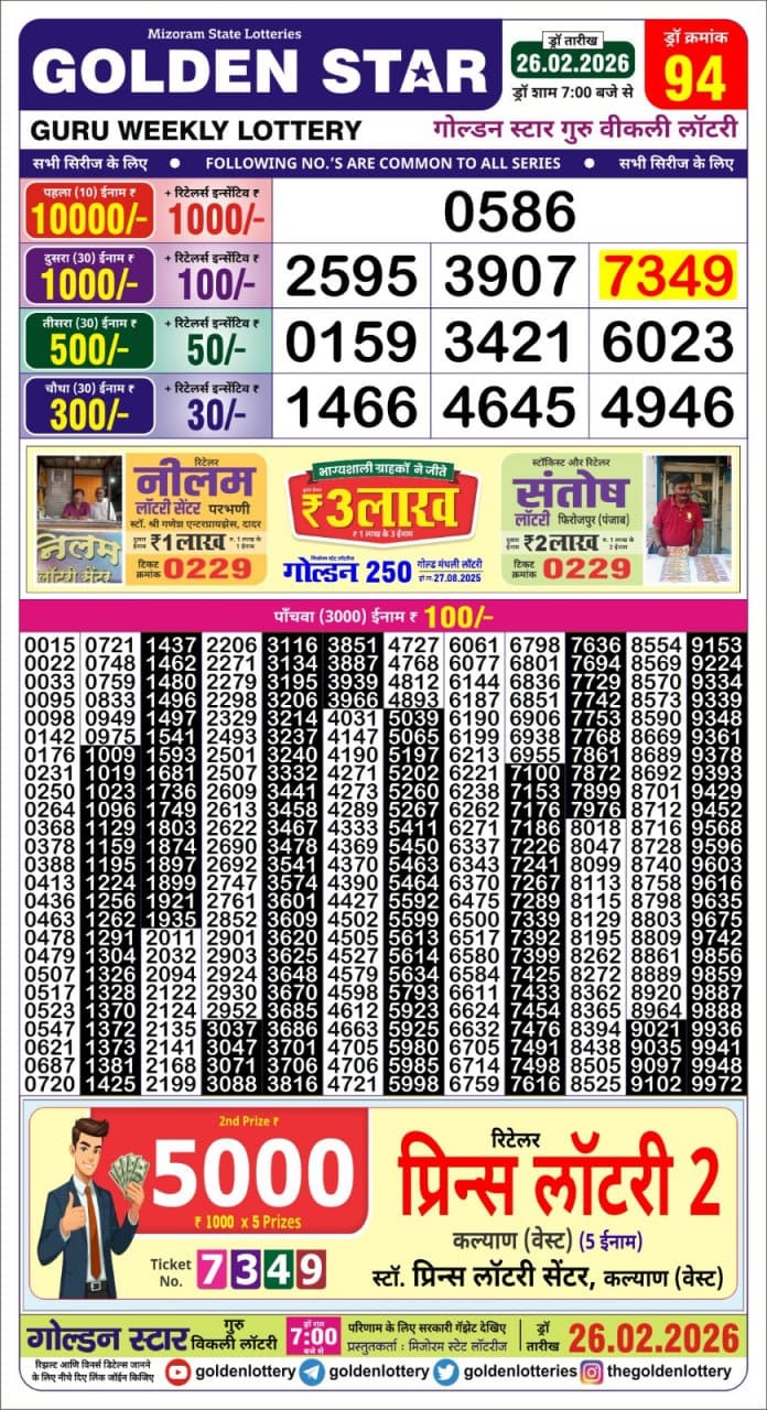 Everest Result Today Dear Lottery Chart