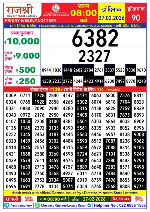 Everest Result Today Dear Lottery Chart