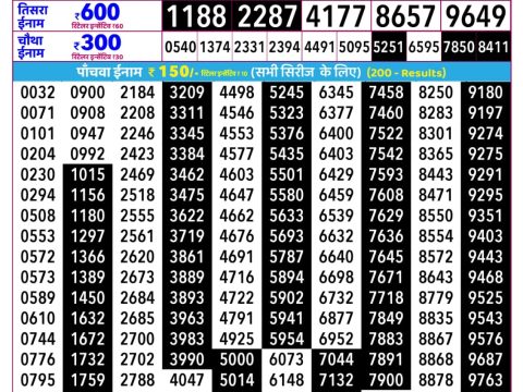 Everest Result Today Dear Lottery Chart