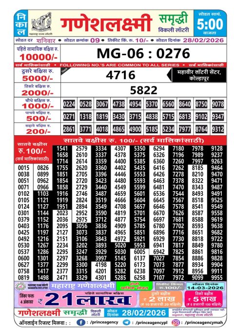 Everest Result Today Dear Lottery Chart
