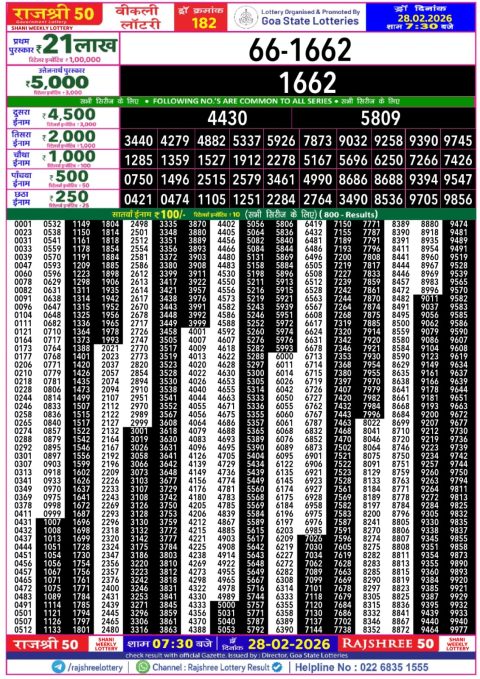 Everest Result Today Dear Lottery Chart