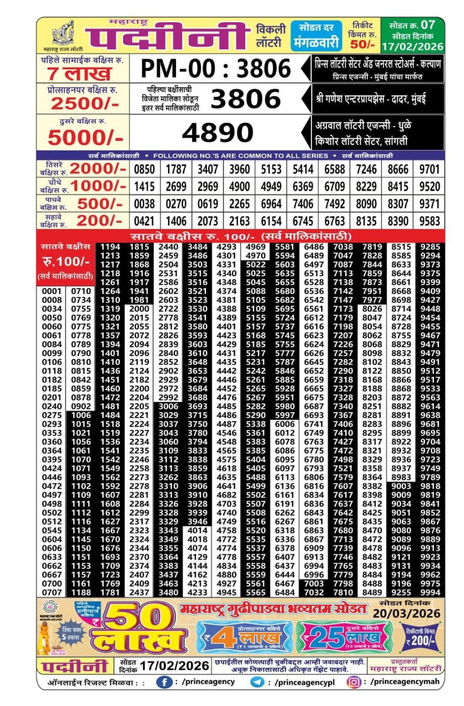 Everest Result Today Dear Lottery Chart