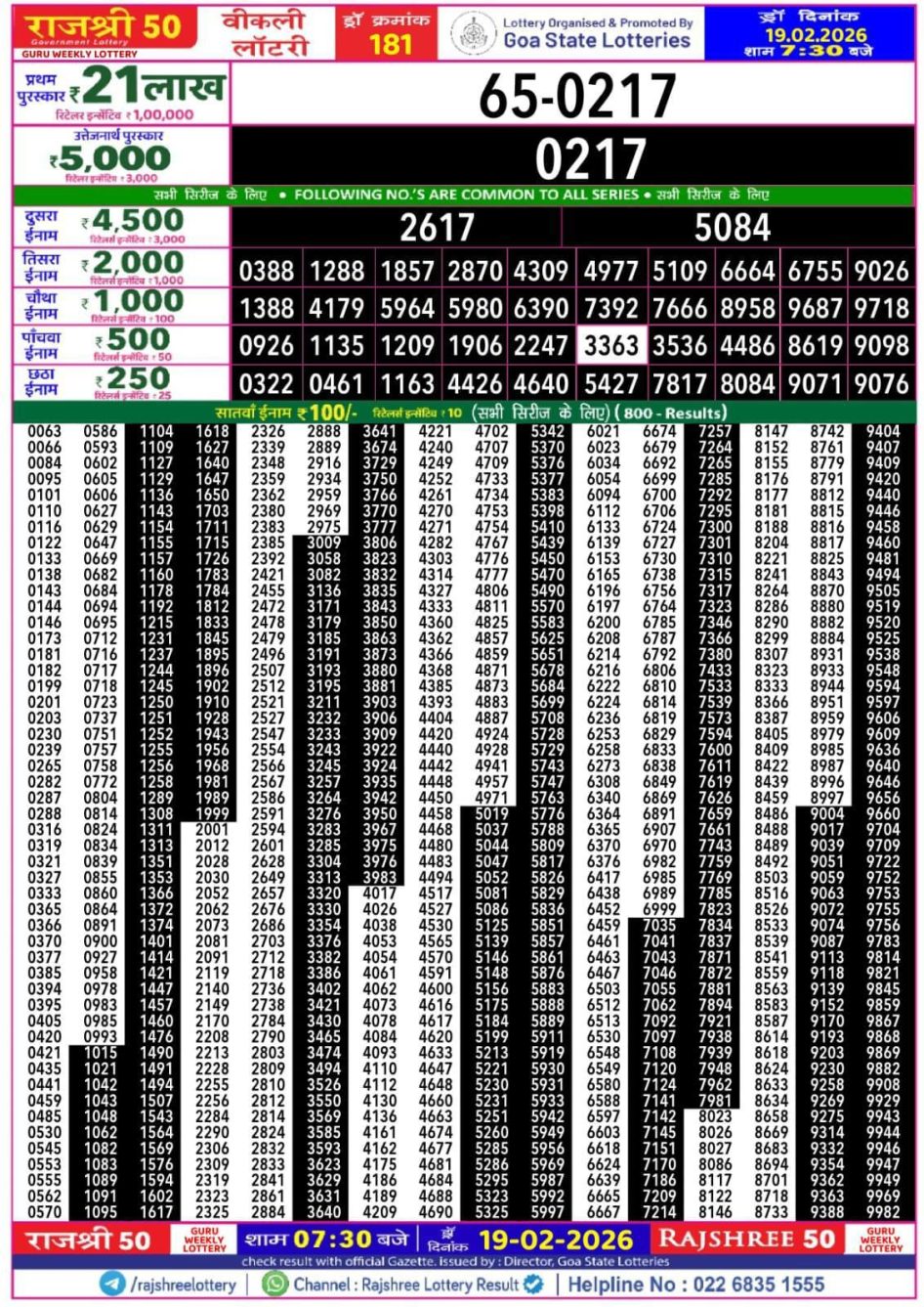 Everest Result Today Dear Lottery Chart