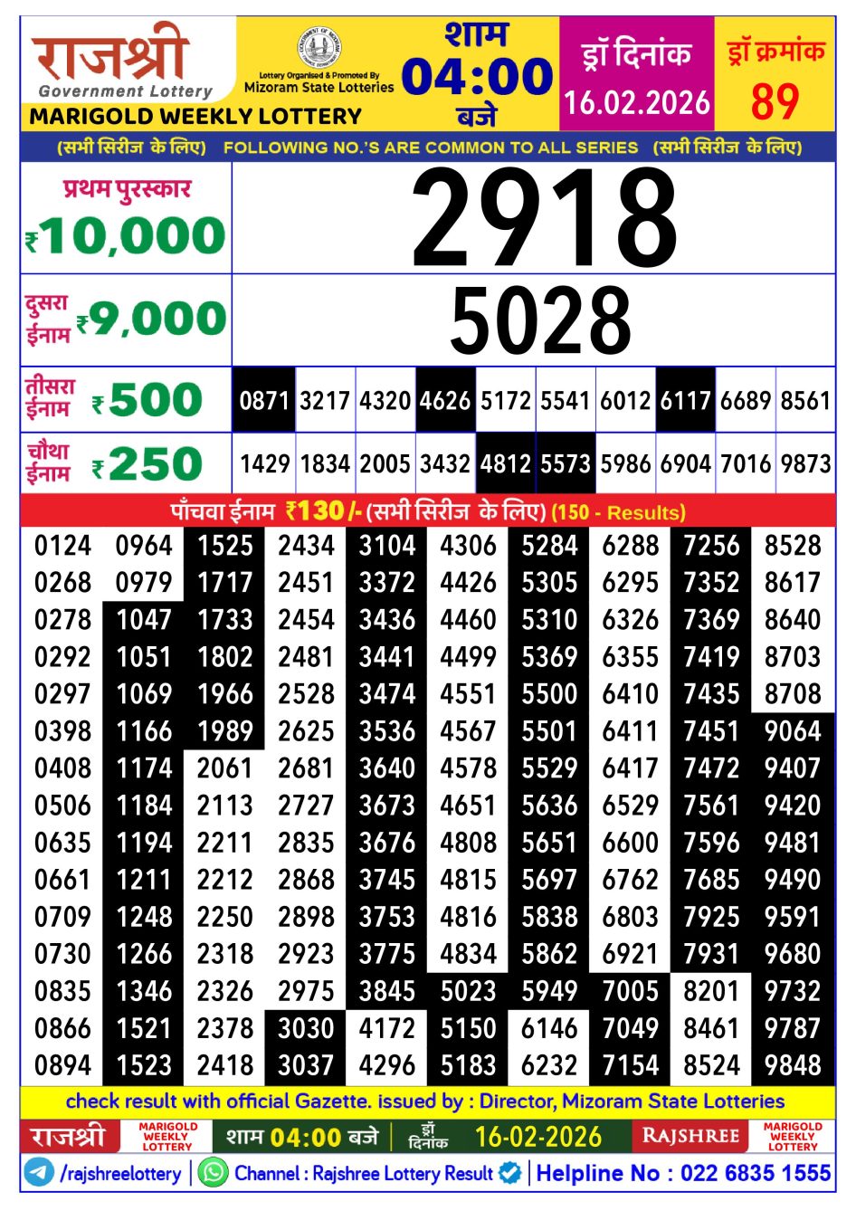 Everest Result Today Dear Lottery Chart