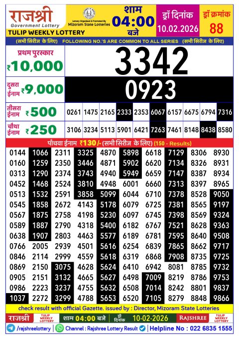 Everest Result Today Dear Lottery Chart