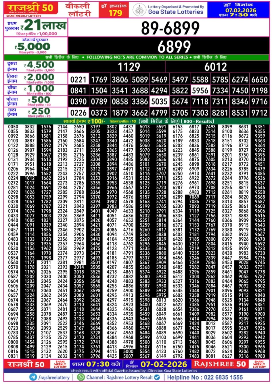 Everest Result Today Dear Lottery Chart