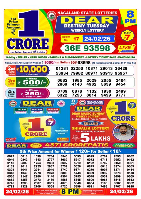 Everest Result Today Dear Lottery Chart