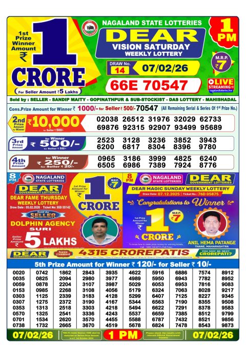 Everest Result Today Dear Lottery Chart