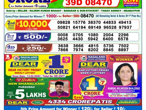 Everest Result Today Dear Lottery Chart