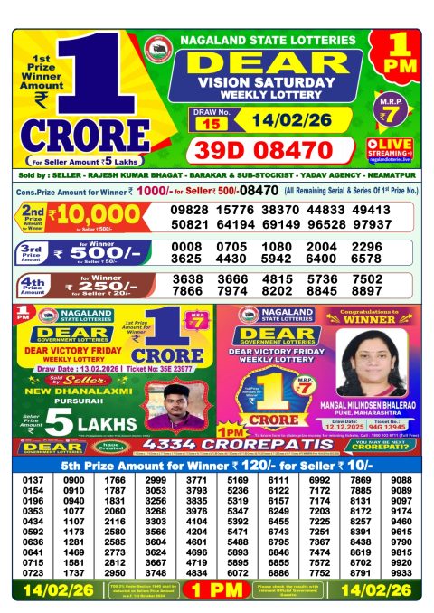 Everest Result Today Dear Lottery Chart