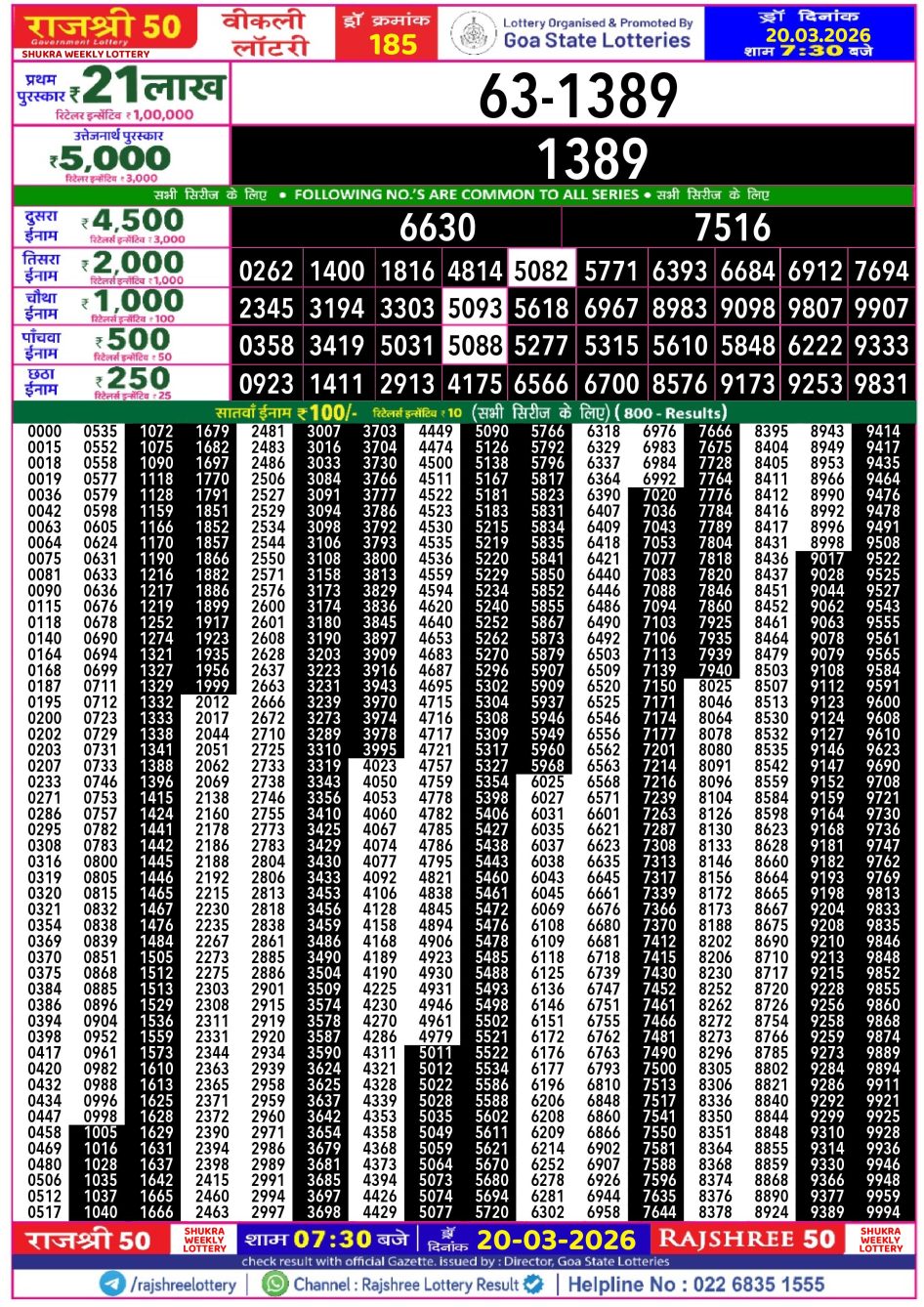 Everest Result Today Dear Lottery Chart