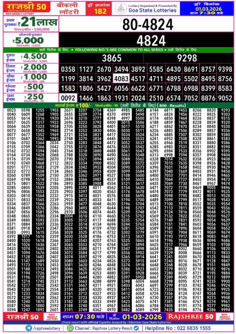 Everest Result Today Dear Lottery Chart