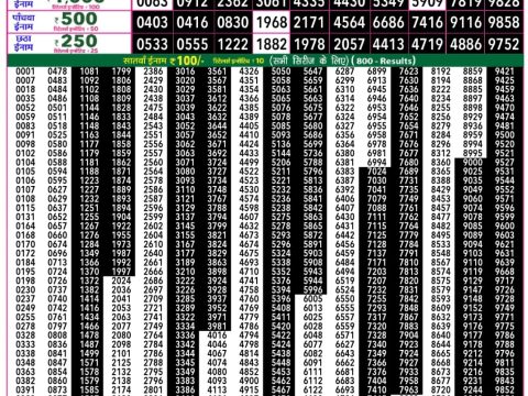 Everest Result Today Dear Lottery Chart