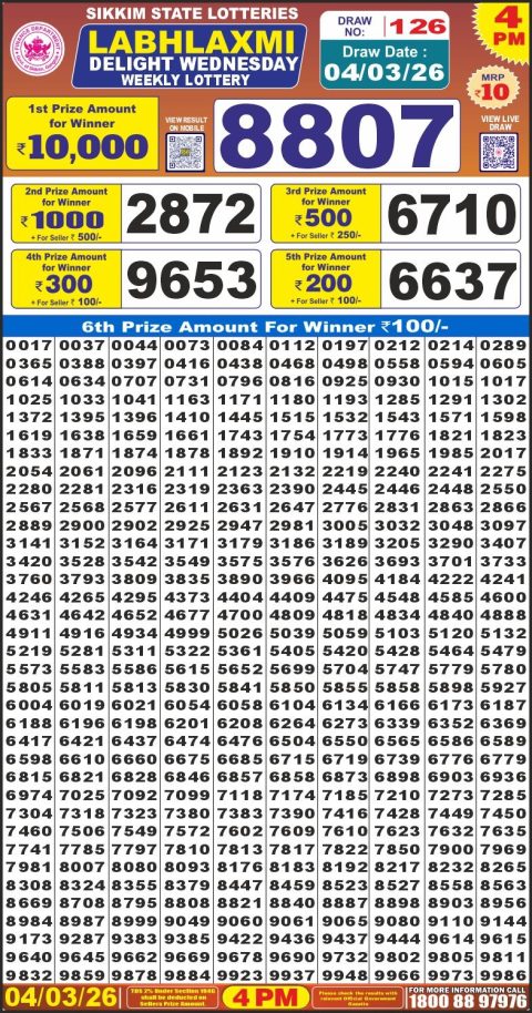 Everest Result Today Dear Lottery Chart