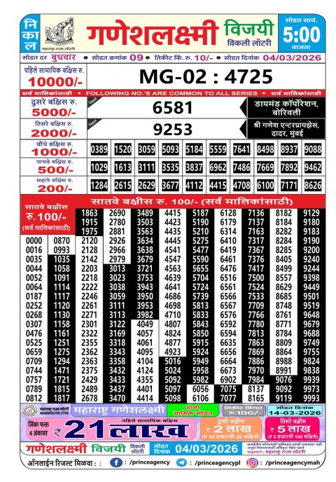 Everest Result Today Dear Lottery Chart