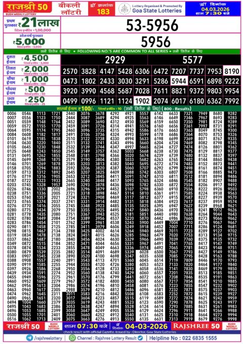 Everest Result Today Dear Lottery Chart