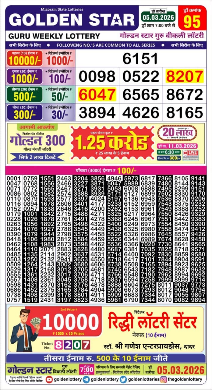 Everest Result Today Dear Lottery Chart