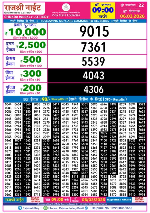 Everest Result Today Dear Lottery Chart