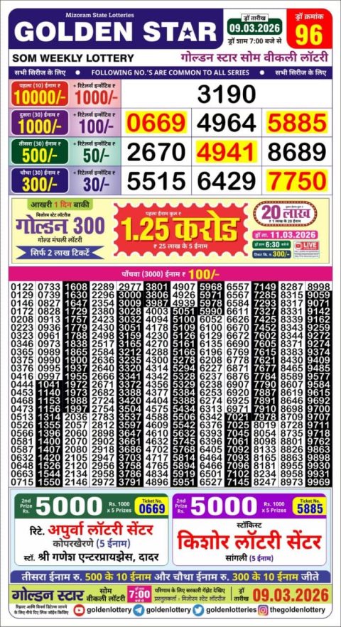 Everest Result Today Dear Lottery Chart