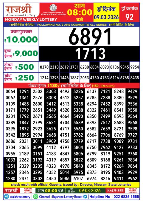 Everest Result Today Dear Lottery Chart