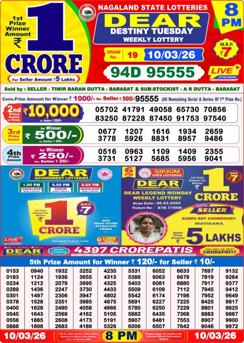 Everest Result Today Dear Lottery Chart