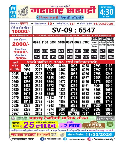 Everest Result Today Dear Lottery Chart