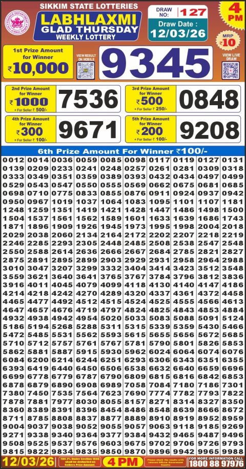 Everest Result Today Dear Lottery Chart