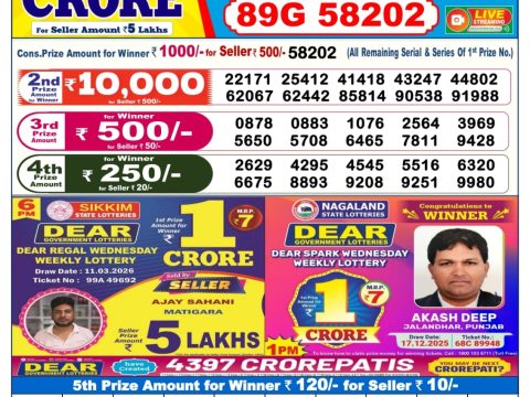 Everest Result Today Dear Lottery Chart