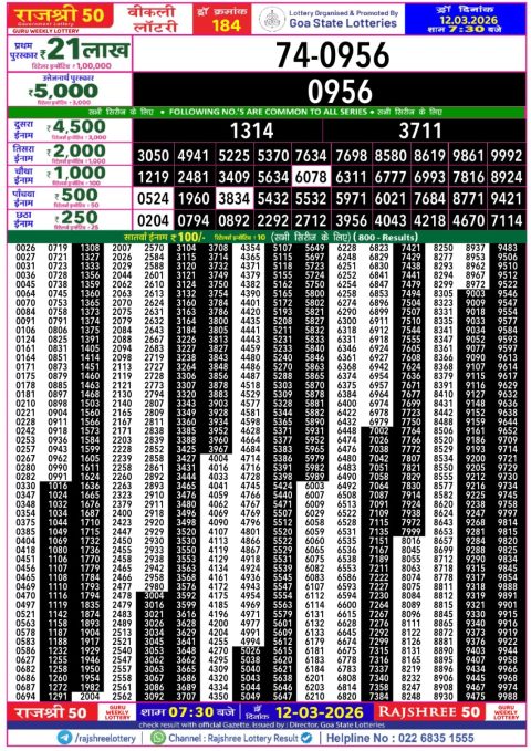Everest Result Today Dear Lottery Chart