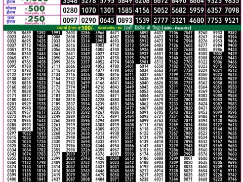 Everest Result Today Dear Lottery Chart