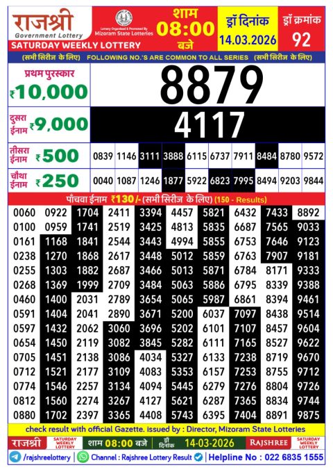 Everest Result Today Dear Lottery Chart
