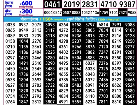 Everest Result Today Dear Lottery Chart